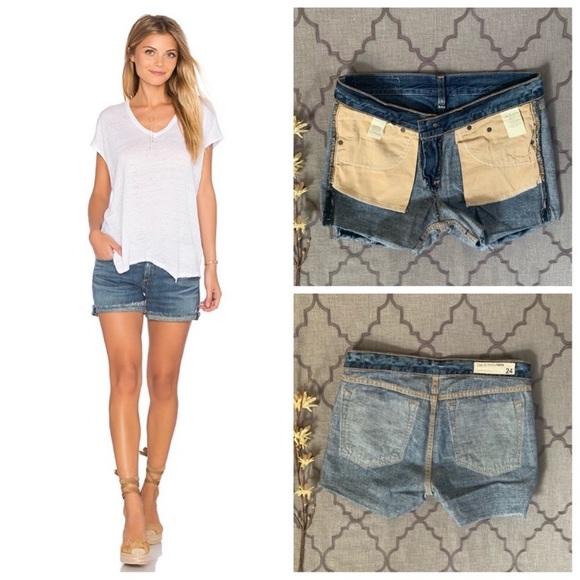 Rag & Bone Light Distressed Denim Boyfriend Shorts - Picture 7 of 10